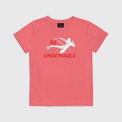Футболка хлопковая детская Будь неоспоримым, цвет: коралловый