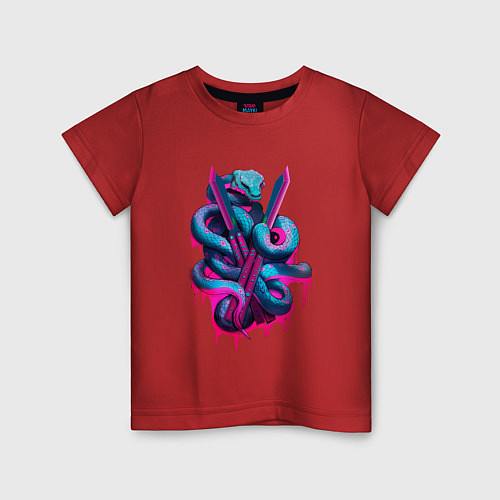 Детская футболка Balisong flipping snake / Красный – фото 1
