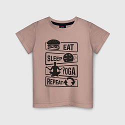 Детская футболка Eat sleep yoga repeat