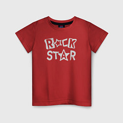 Футболка хлопковая детская Rock stars, цвет: красный