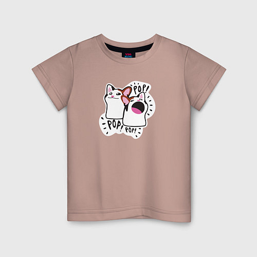 Детская футболка Popсаt / Пыльно-розовый – фото 1