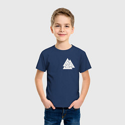 Футболка хлопковая детская Символ валькнут на груди, цвет: тёмно-синий — фото 2