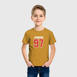 Футболка хлопковая детская Jungkook legendary, цвет: горчичный — фото 2