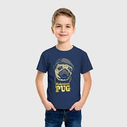 Футболка хлопковая детская Notorious pug, цвет: тёмно-синий — фото 2