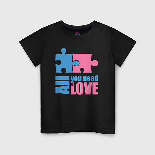 Детская футболка Все что тебе нужно - это любовь / Черный – фото 1