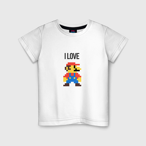 Детская футболка Super mario bros - i love mario / Белый – фото 1