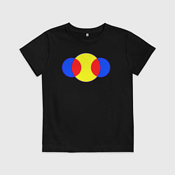 Футболка хлопковая детская Пересечение окружностей, цвет: черный