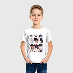 Футболка хлопковая детская Парни магической битвы, цвет: белый — фото 2
