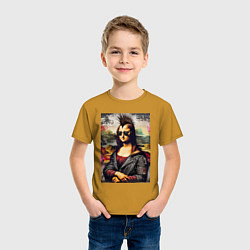 Футболка хлопковая детская Mona Lisa - punk, цвет: горчичный — фото 2