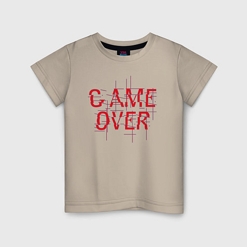 Детская футболка Надпись - Game over / Миндальный – фото 1