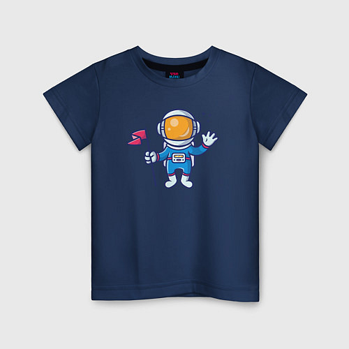 Детская футболка Космический привет / Тёмно-синий – фото 1