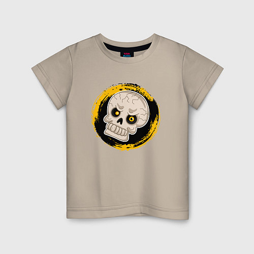 Детская футболка Мультяшный череп / Миндальный – фото 1