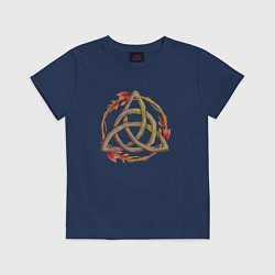 Футболка хлопковая детская Кельтский узел, цвет: тёмно-синий