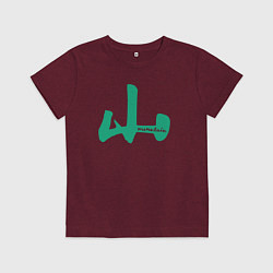 Футболка хлопковая детская Гора иероглиф, цвет: меланж-бордовый