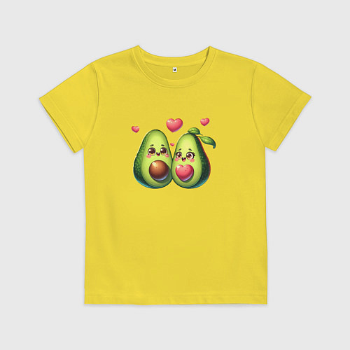 Детская футболка Авокадо - пара / Желтый – фото 1