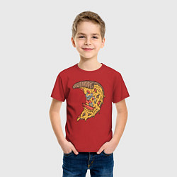 Футболка хлопковая детская Пицца серфер, цвет: красный — фото 2