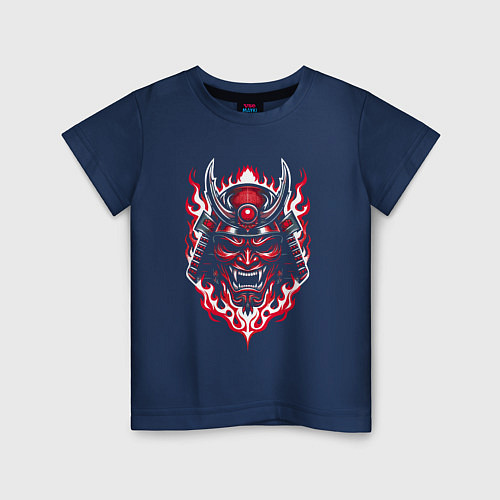 Детская футболка Samurai mask demon / Тёмно-синий – фото 1