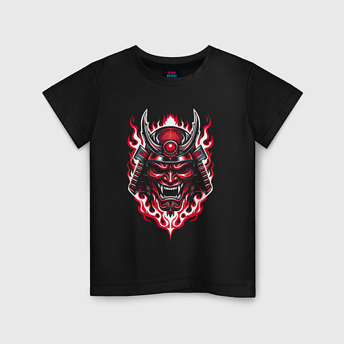 Детская футболка Samurai mask demon / Черный – фото 1