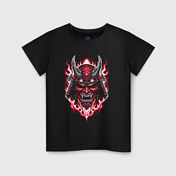 Футболка хлопковая детская Samurai mask demon, цвет: черный