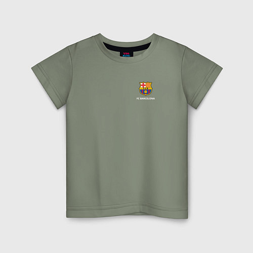 Детская футболка Футбольный клуб Барселона - с эмблемой / Авокадо – фото 1
