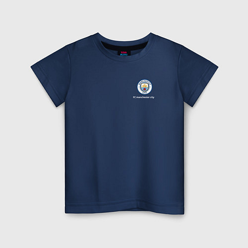 Детская футболка Футбольный клуб манчестер сити- эмблема / Тёмно-синий – фото 1