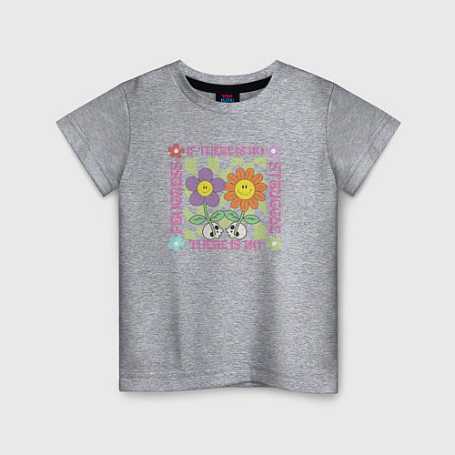 Детская футболка Цветы ретро / Меланж – фото 1