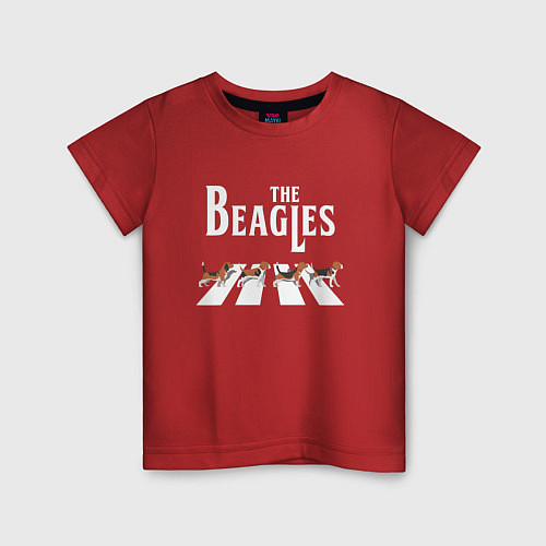 Детская футболка Бигли The Beatles пародия / Красный – фото 1