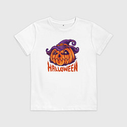 Футболка хлопковая детская Halloween праздник, цвет: белый