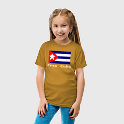 Футболка хлопковая детская Free Cuba, цвет: горчичный — фото 2