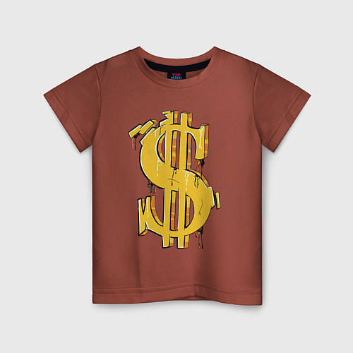 Детская футболка Знак денег / Кирпичный – фото 1