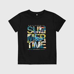 Футболка хлопковая детская California summertime, цвет: черный