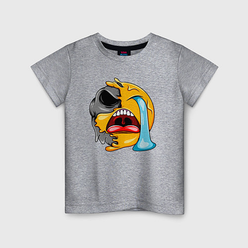 Детская футболка Плачущий смайл / Меланж – фото 1