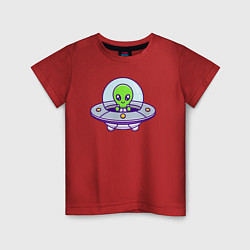 Футболка хлопковая детская Green alien, цвет: красный