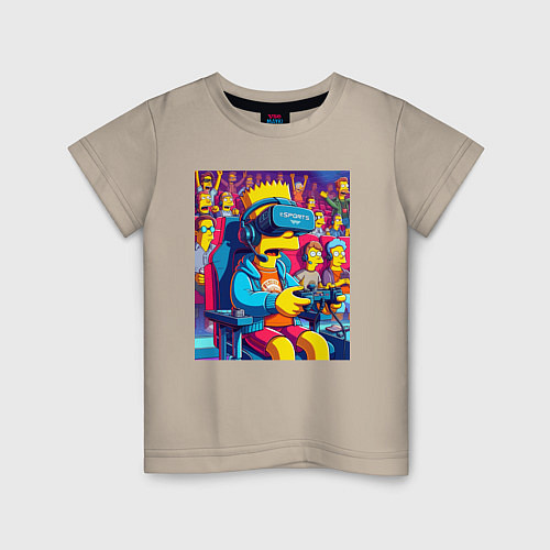 Детская футболка Bart Simpson - esports / Миндальный – фото 1
