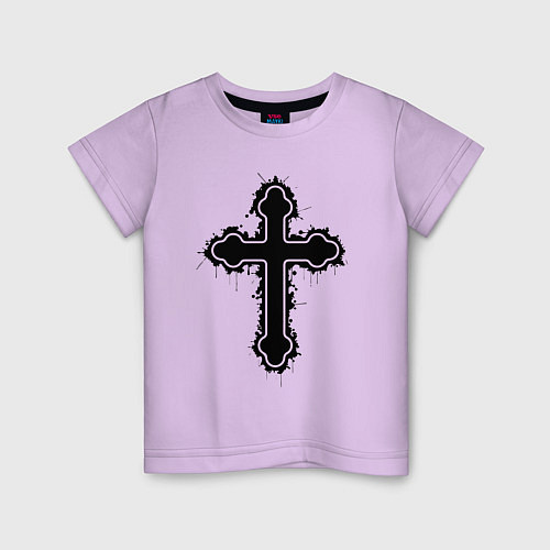 Детская футболка Крест православный христианский / Лаванда – фото 1