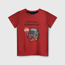 Футболка хлопковая детская Lethal company: Stop Please, цвет: красный