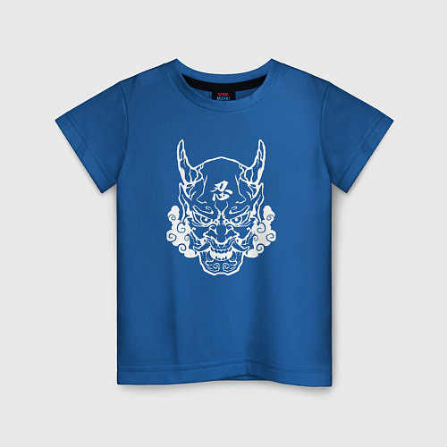Детская футболка Меченный череп ёкая / Синий – фото 1
