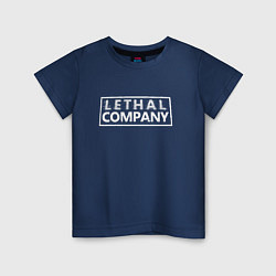 Футболка хлопковая детская Lethal Company: Logo, цвет: тёмно-синий