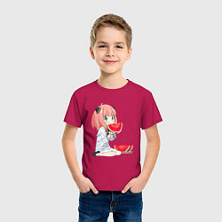 Футболка хлопковая детская Аня ест арбуз, аниме семья шпиона, цвет: маджента — фото 2