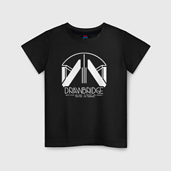 Футболка хлопковая детская Drawbridge logo death stranding 2, цвет: черный