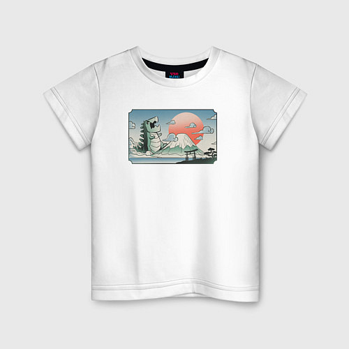 Детская футболка Монстр горы Фудзи / Белый – фото 1