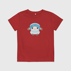 Футболка хлопковая детская Маленькая овечка, цвет: красный