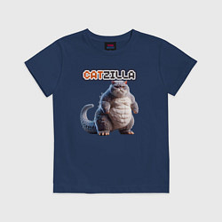 Футболка хлопковая детская Catzilla boss, цвет: тёмно-синий