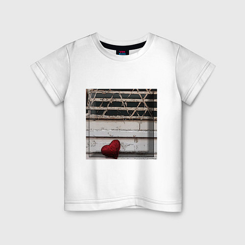 Детская футболка Брошенное сердце / Белый – фото 1