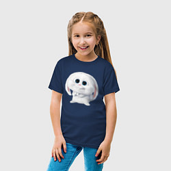 Футболка хлопковая детская Кролик Снежок, цвет: тёмно-синий — фото 2