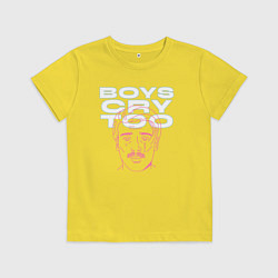 Футболка хлопковая детская Мальчики тоже плачут, цвет: желтый