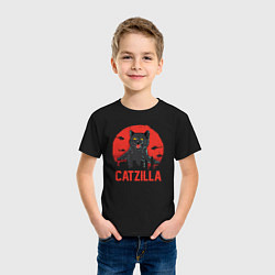 Футболка хлопковая детская Catzilla, цвет: черный — фото 2