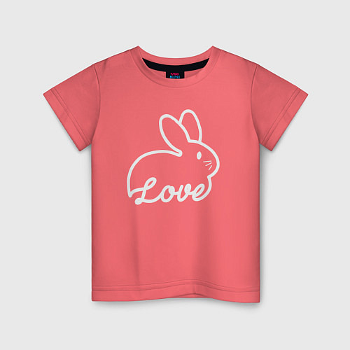 Детская футболка Love bunny / Коралловый – фото 1