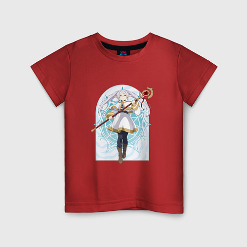 Детская футболка Фрирен с посохом / Красный – фото 1