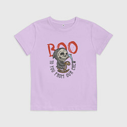 Футболка хлопковая детская Boo to you from our crew, цвет: лаванда